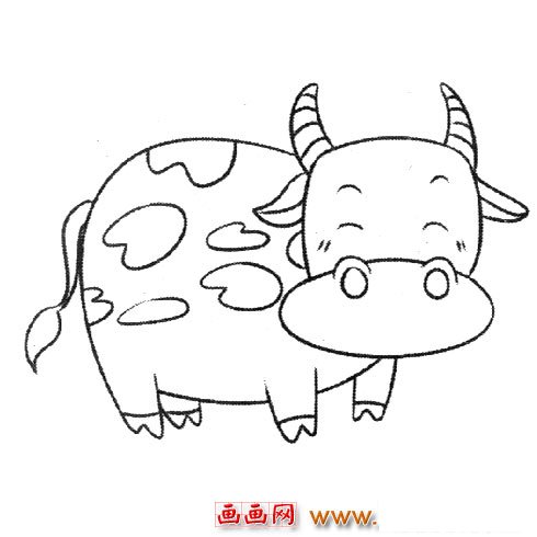 一头奶牛（儿童简笔画）