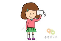 萌小妹的日常生活 打电话的萌小妹简笔画