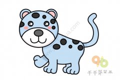 斑点雪豹简笔画图片