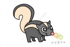 灰色的臭鼬简笔画