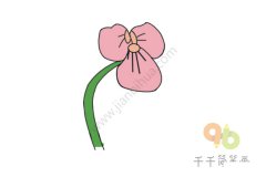 笑弯了腰 蝴蝶花简笔画图片