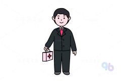 药业销售人员简笔画 亲子绘画