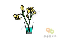 漂亮的插花简笔画