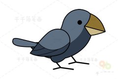 尖嘴地雀简笔画