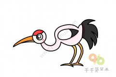 尖嘴巴的丹顶鹤简笔画图片