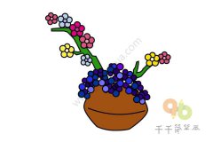 花坛里的葡萄简笔画