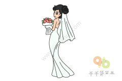 新娘简笔画 简单又漂亮