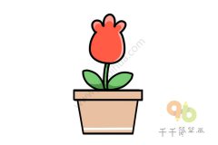 简单的郁金香简笔画图片