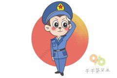 猴子简笔画图片 我也有军人梦