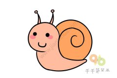 幼儿填色画 蜗牛简笔画