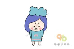 小女孩简笔画图片 乌云乌云快走开