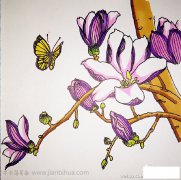 紫玉兰简笔画