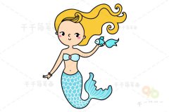 美人鱼简笔画 儿童绘画