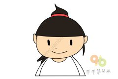 扎马尾的女孩头像简笔画画法