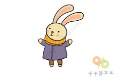 幼儿学画兔子简笔画 卡通风小兔子