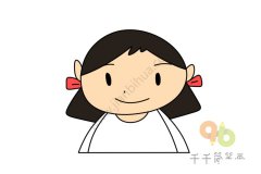 短发小女孩头像简笔画图片