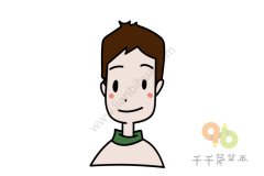 微笑男孩头像简笔画