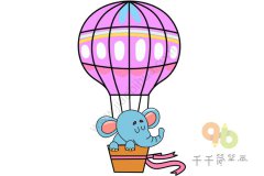 梦想飞到天空的小象简笔画