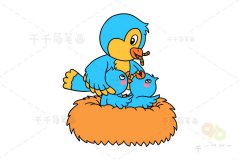 小鸟简笔画 幼儿亲子绘画