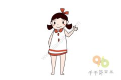 小女孩简笔画图片 简单好画