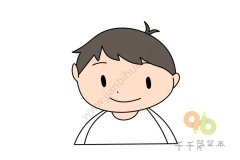 短发男孩头像简笔画图片