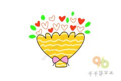 爱心花束简笔画图片