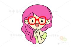 网红女孩简笔画