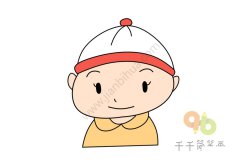 戴帽子的婴儿头像简笔画
