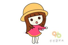 小女孩简笔画图片 青春活力