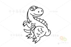 恐龙简笔画教程 亲子绘画素材