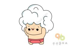 洗头发的女孩简笔画