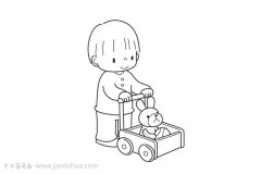 小男孩简笔画 娃娃就是我的陪伴