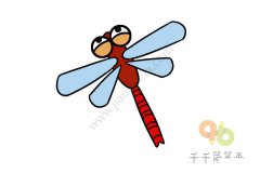 漂亮的蜻蜓简笔画步骤图