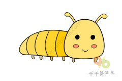 毛毛虫简笔画步骤图 亲子学画