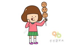 萌小妹的日常生活 在烧烤的萌小妹简笔画