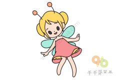 漂亮的精灵女孩简笔画
