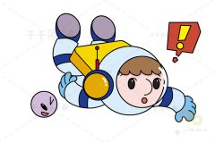 惊讶的小小航天员简笔画