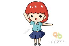 小女孩简笔画教程 做运动啦