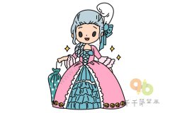 洛可可风格女孩简笔画怎么画