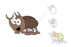 张嘴的天牛简笔画