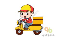 幼儿简笔画外卖小哥简笔画画法