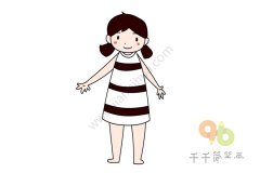 怎么画小女孩简笔画图片