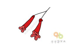 鲜艳的一串红简笔画