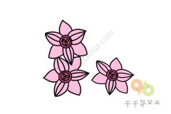 盛开的水仙花简笔画图片