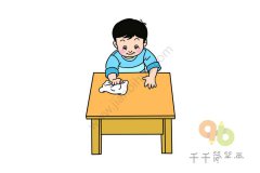 爱劳动的小朋友简笔画