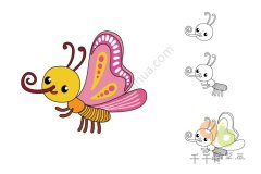 漂亮的蝴蝶简笔画步骤图