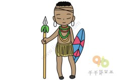 肯亚男孩简笔画步骤图