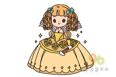 巴洛克风格女孩简笔画