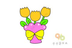 玫瑰花束简笔画图片