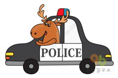 开着警车的麋鹿简笔画 让世界充满正义